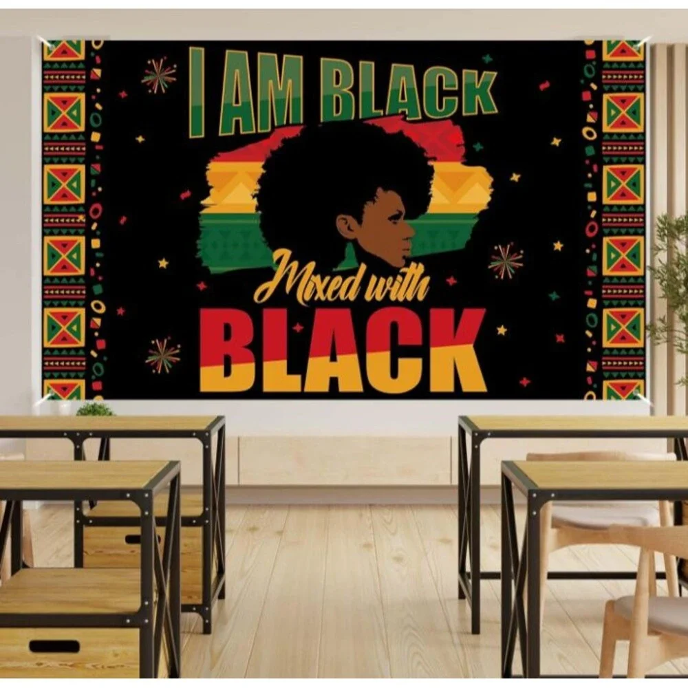 72x43in Happy Black History Month Backdrop African American Decoration Party Ban